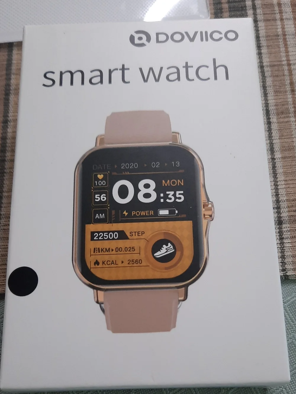 Black Smart Watch with Silicone Band - Fitness Tracker